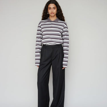 OpéraSPORT ROLAND UNISEX POLO Grey stripes - KYOTO - OpéraSPORT