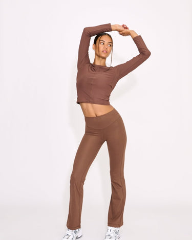 Organic Basics Active Mesh Long Sleeve T-shirt Walnut - KYOTO - Organic Basics