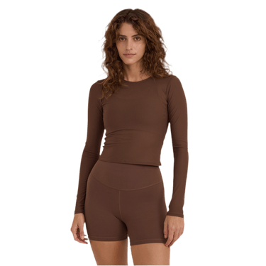 Organic Basics Active Mesh Long Sleeve T-shirt Walnut - KYOTO - Organic Basics