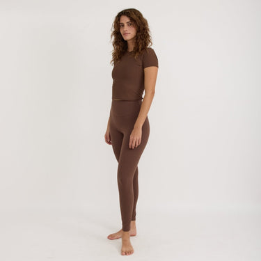 Organic Basics Active Mesh T-shirts Walnut - KYOTO - Organic Basics