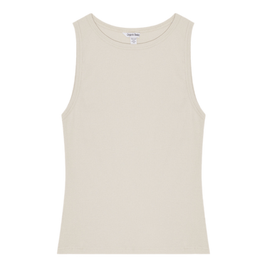 Organic Basics Core Rib Tank Top Sandstone - KYOTO - Organic Basics