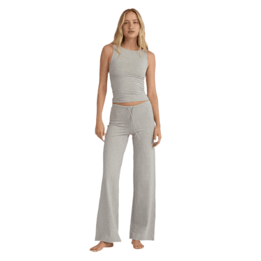 Organic Basics Everyday Straight Leg Pants Grey Melange - KYOTO - Organic Basics