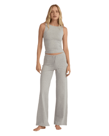 Organic Basics Everyday Straight Leg Pants Grey Melange - KYOTO - Organic Basics