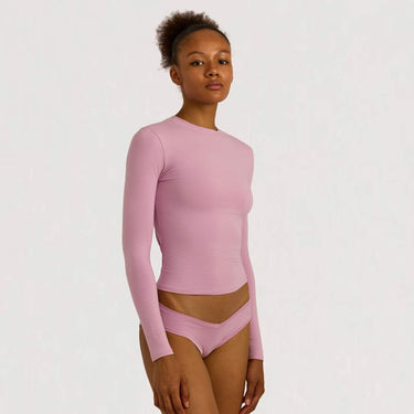 Organic Basics Flex Long Sleeve Tee Lavender Mist - KYOTO - Organic Basics
