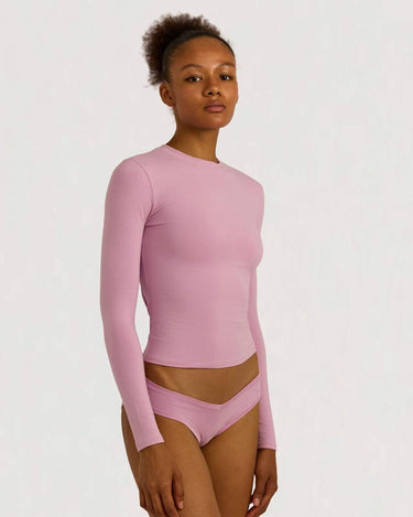 Organic Basics Flex Long Sleeve Tee Lavender Mist - KYOTO - Organic Basics