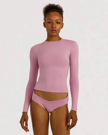 Organic Basics Flex Long Sleeve Tee Lavender Mist - KYOTO - Organic Basics