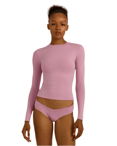 Organic Basics Flex Long Sleeve Tee Lavender Mist - KYOTO - Organic Basics