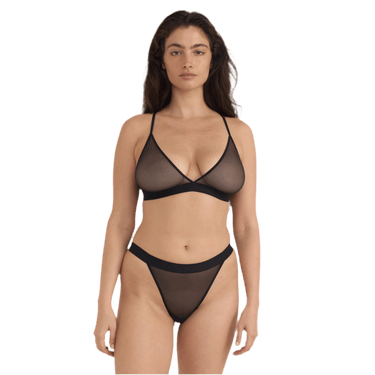 Organic Basics Mesh Triangle Bralette Black - KYOTO - Organic Basics