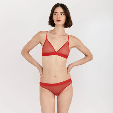 Organic Basics Mesh Triangle Bralette Spicy - KYOTO - Organic Basics