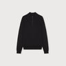 Organic Basics Soft Knit Half Zip Sweater Black - KYOTO - Organic Basics