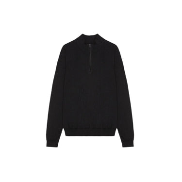 Organic Basics Soft Knit Half Zip Sweater Black - KYOTO - Organic Basics