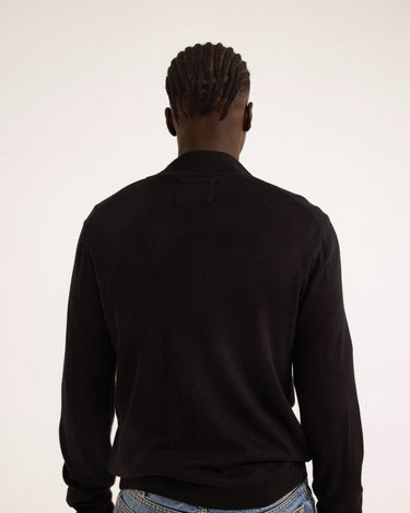 Organic Basics Soft Knit Half Zip Sweater Black - KYOTO - Organic Basics