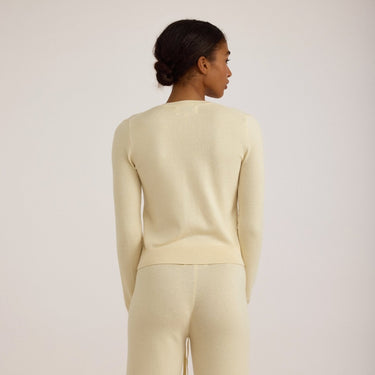 Organic Basics Soft Knit Slim Cardigan Double Cream - KYOTO - Organic Basics