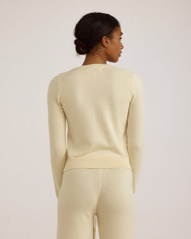 Organic Basics Soft Knit Slim Cardigan Double Cream - KYOTO - Organic Basics