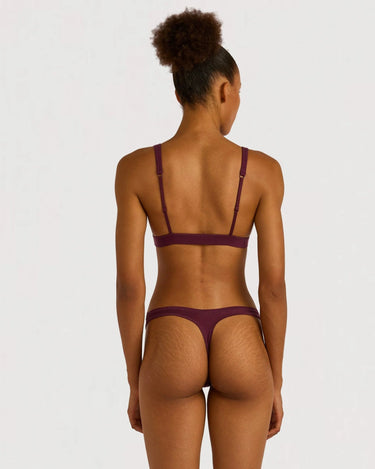 Organic Basics Soft Touch Veil Plunge Bralette Fig - KYOTO - Organic Basics