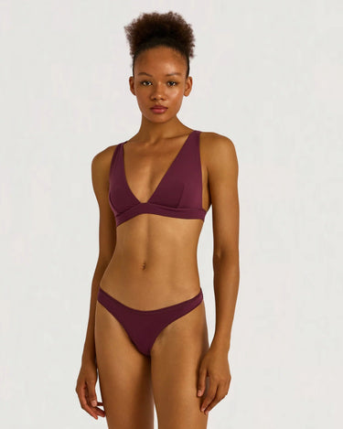 Organic Basics Soft Touch Veil Plunge Bralette Fig - KYOTO - Organic Basics