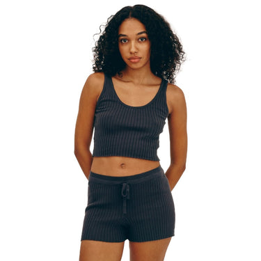 Organic Basics True Knit Crop Tank Top Slate - KYOTO - Organic Basics