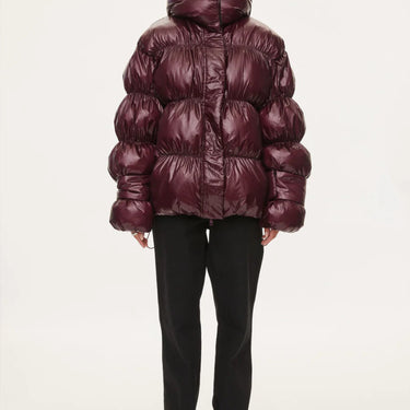 Oval Square Active Hood Jacket Dark Burgundy - KYOTO - Oval Square