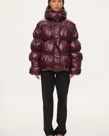 Oval Square Active Hood Jacket Dark Burgundy - KYOTO - Oval Square
