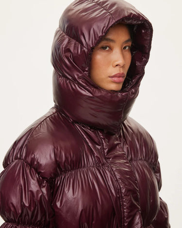 Oval Square Active Hood Jacket Dark Burgundy - KYOTO - Oval Square