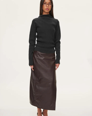Oval Square Alanis Hood Knit Black - KYOTO - Oval Square