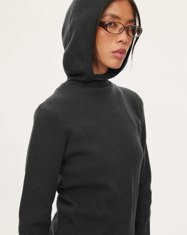 Oval Square Alanis Hood Knit Black - KYOTO - Oval Square