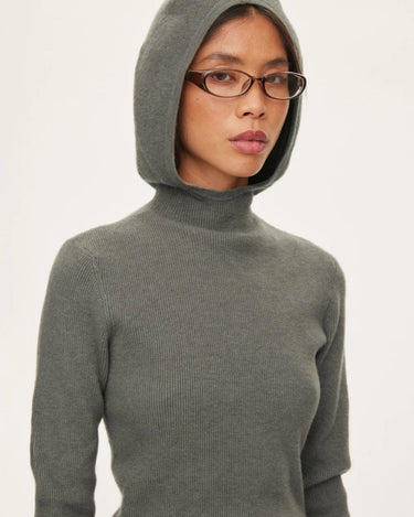 Oval Square Alanis Hood Knit Coca Mocha - KYOTO - Oval Square