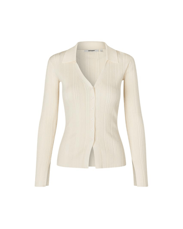 oval square Alga Knit Blouse Off White - KYOTO - oval square