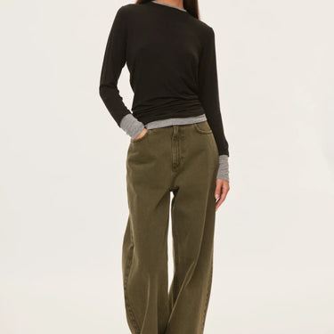 Oval Square Bibi blouse Black - KYOTO - Oval Square