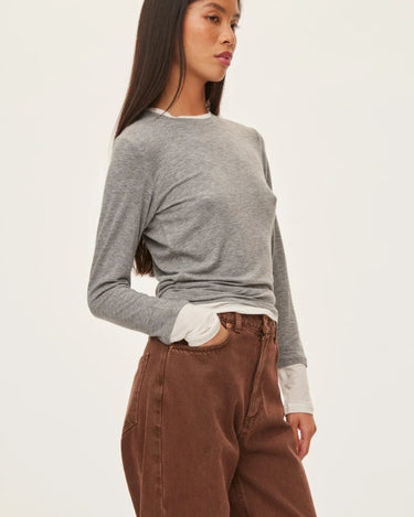 Oval Square Bibi blouse Grey Mel - KYOTO - Oval Square