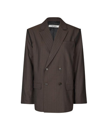 oval square Bonnie Blazer Dark Brown Pinstripe - KYOTO - oval square