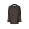 oval square Bonnie Blazer Dark Brown Pinstripe - KYOTO - oval square