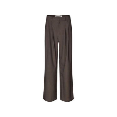 oval square Bonnie Trousers Dark Brown Pinstripe - KYOTO - oval square