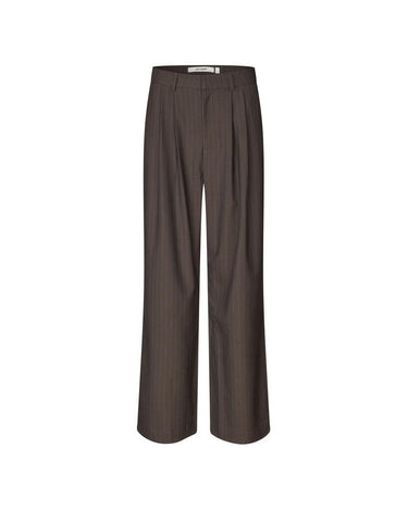 oval square Bonnie Trousers Dark Brown Pinstripe - KYOTO - oval square