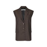 oval square Bonnie Vest Dark Brown Pinstripe - KYOTO - oval square