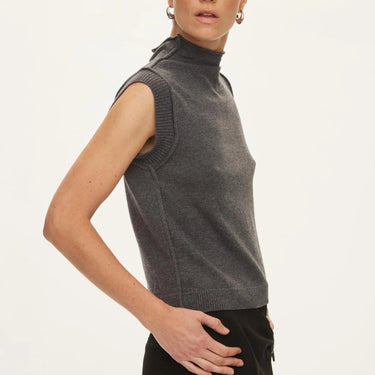 Oval Square Carla High Neck Top Dark Gull - KYOTO - Oval Square