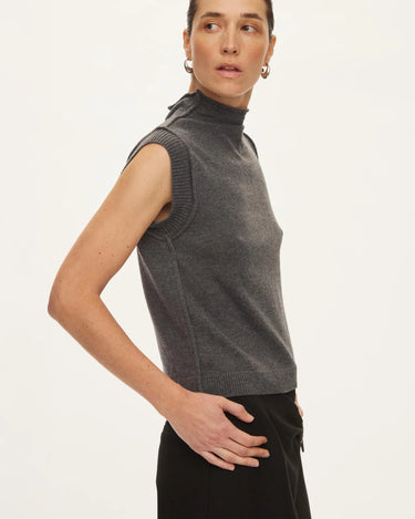Oval Square Carla High Neck Top Dark Gull - KYOTO - Oval Square