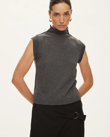 Oval Square Carla High Neck Top Dark Gull - KYOTO - Oval Square