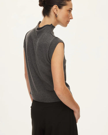 Oval Square Carla High Neck Top Dark Gull - KYOTO - Oval Square