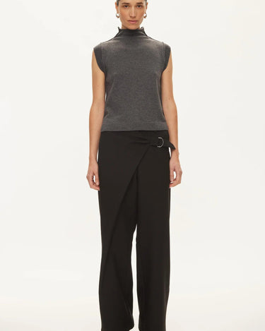 Oval Square Carla High Neck Top Dark Gull - KYOTO - Oval Square