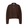 Oval Square Dream Knit Polo Brown - KYOTO - Oval Square