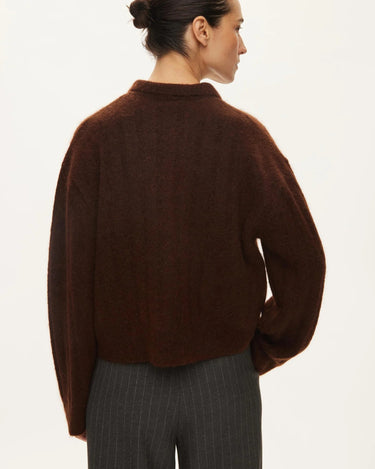 Oval Square Dream Knit Polo Brown - KYOTO - Oval Square