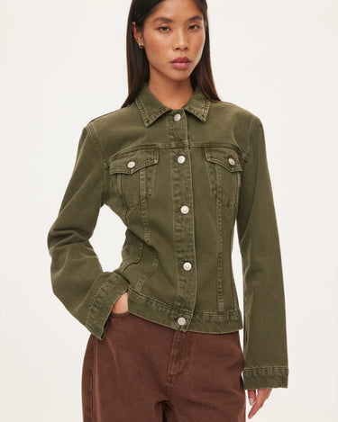 Oval Square Edie Denim Jacket Dark Army - KYOTO - Oval Square