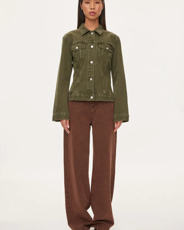 Oval Square Edie Denim Jacket Dark Army - KYOTO - Oval Square