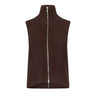 oval square Fave Knit Zip Vest Dark Oak - KYOTO - oval square