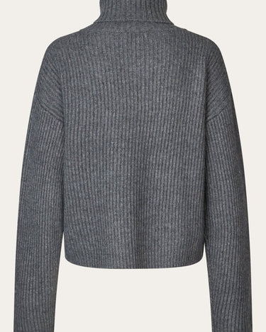 Oval Square Fave Zip Knit Dark Grey Melange - KYOTO - Oval Square