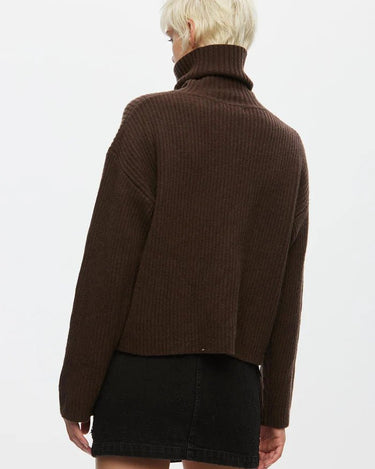 oval square Fave Zip Knit Dark Oak - KYOTO - oval square