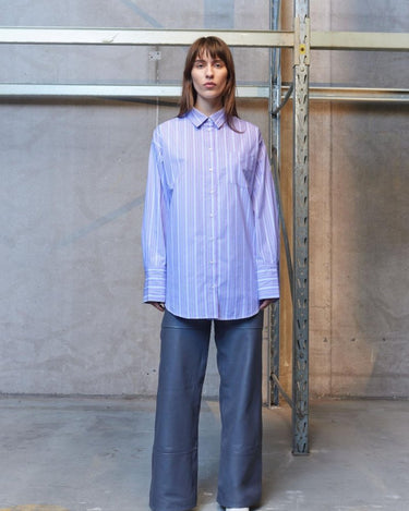 oval square Forever Oversized Overshirts Orchid Pinstripe - KYOTO - oval square