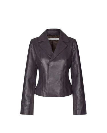 oval square Glory Leather Blazer Nightshade - KYOTO - oval square