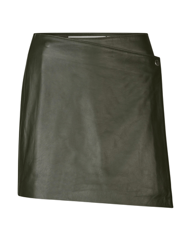 Oval Square Glory Leather Skirt Dark Army - KYOTO - Oval Square
